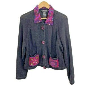 Vintage Cardigan Sweater Womens Medium Gladys Bagley Heavily Beaded Art To Wear
